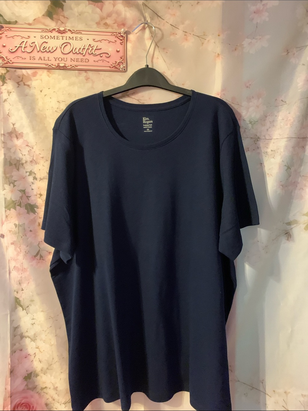 Kim Rogers Navy Short Sleeve Crew Neck Tee